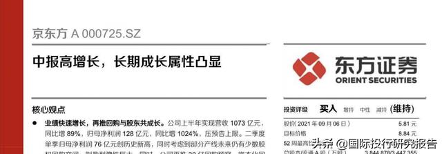 京东方和字母哥大跌背后：1年141份研报统统是买入和增持