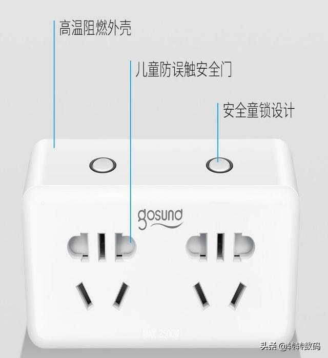 米傢終於有瞭智能的一轉二插座，Gosund CP2-AM