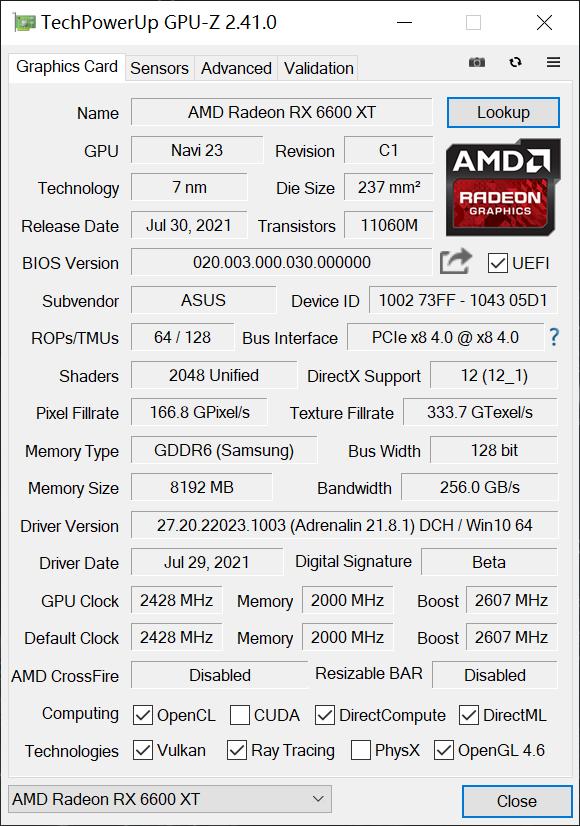 1080p遊戲顯卡新秀登場——AMD Radeon RX 6600XT顯卡首發評測