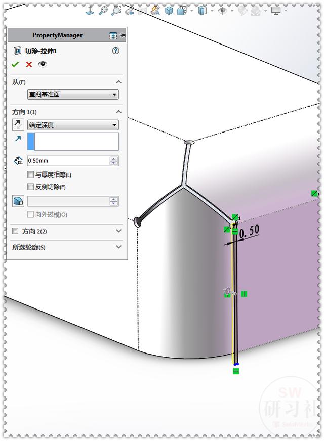 sw工程图展平尺寸链接