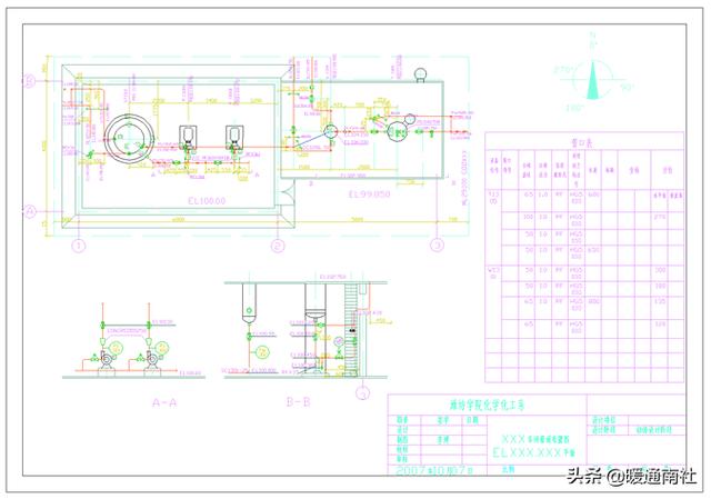 管道工程测量坐标点展轴线图