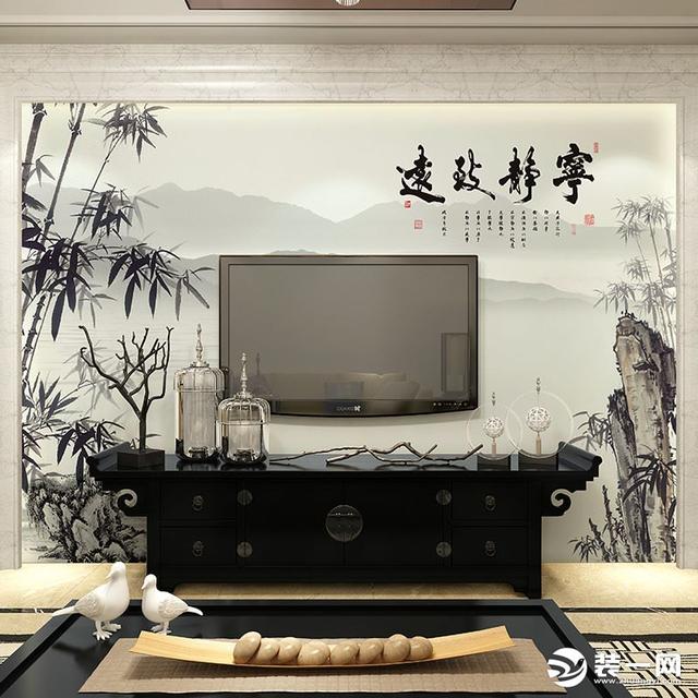 手绘电视墙效果图