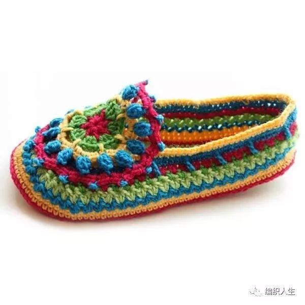 双色毛线棉鞋的编织方法(毛线鞋三种颜色编织)