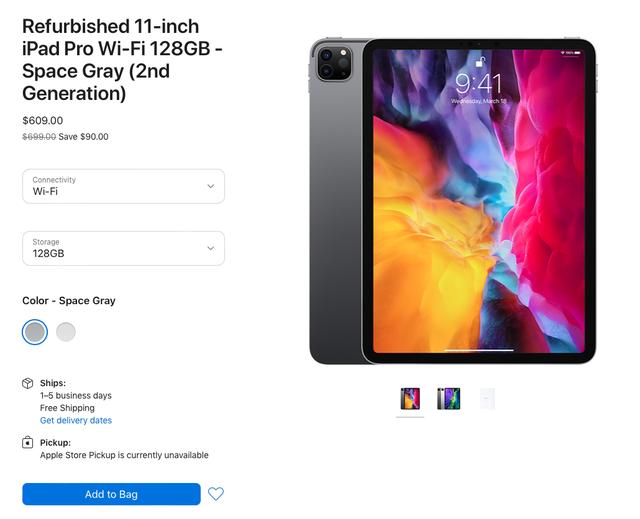 蘋果美國官網上架iPad Pro 2020官翻版本，售價真香