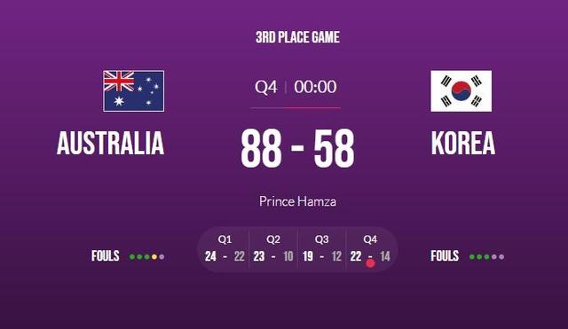 女篮亚洲杯-澳大利亚4人得分上双 大胜韩国获得季军