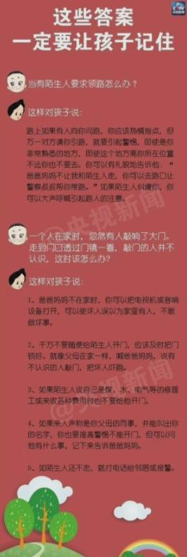 这10个安全知识，父母一定教给孩子