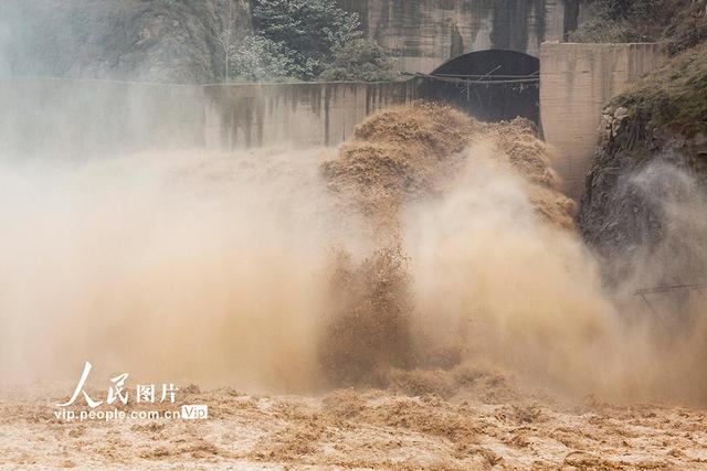 山西平陆：黄河三门峡水利枢纽开闸泄洪
