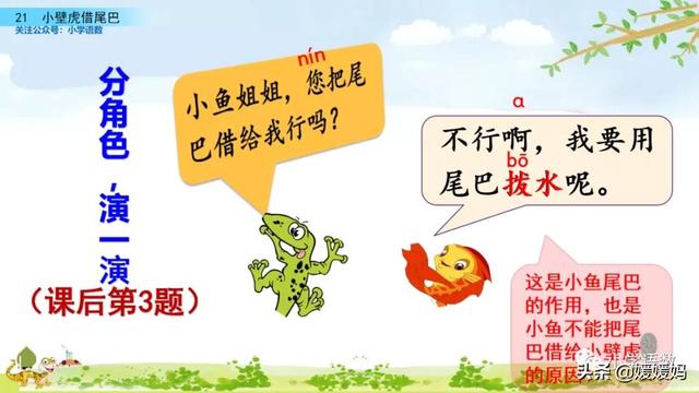 一年级下册语文课文21《小壁虎借尾巴》图文详解及同步练习