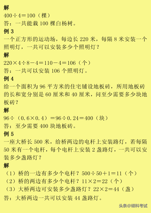 小升初数学：小学1到6年级所有重点题型口诀、公式、例题汇总