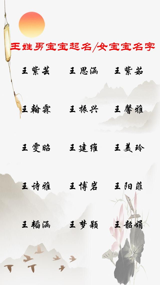 王姓名字大全