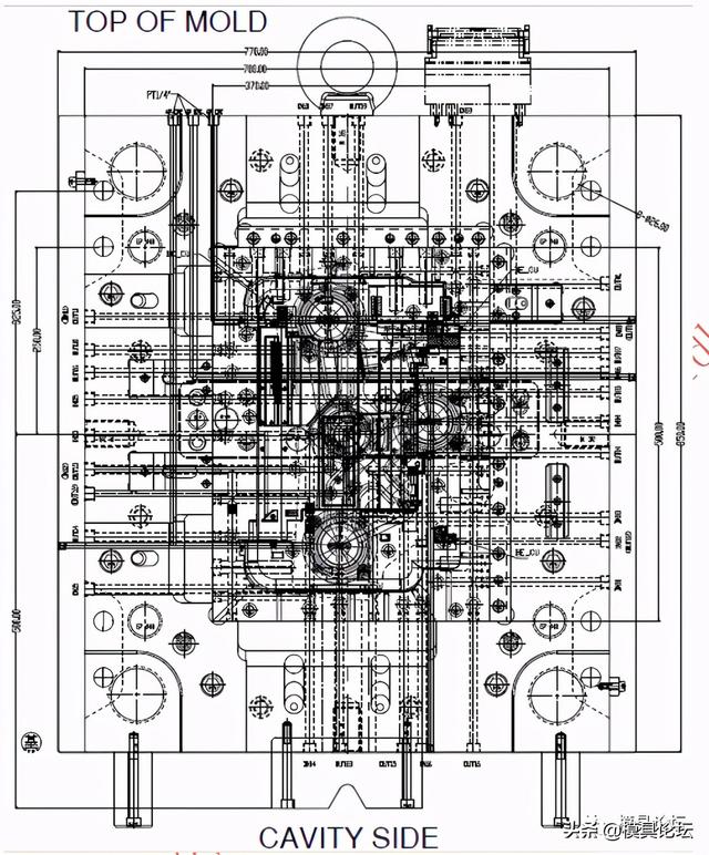 打印机底壳热流道注塑模设计+3d
