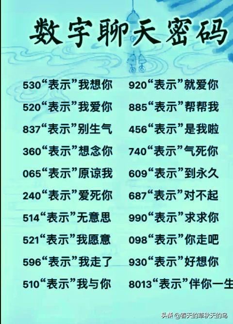 数字暗号聊天密码 全网搜