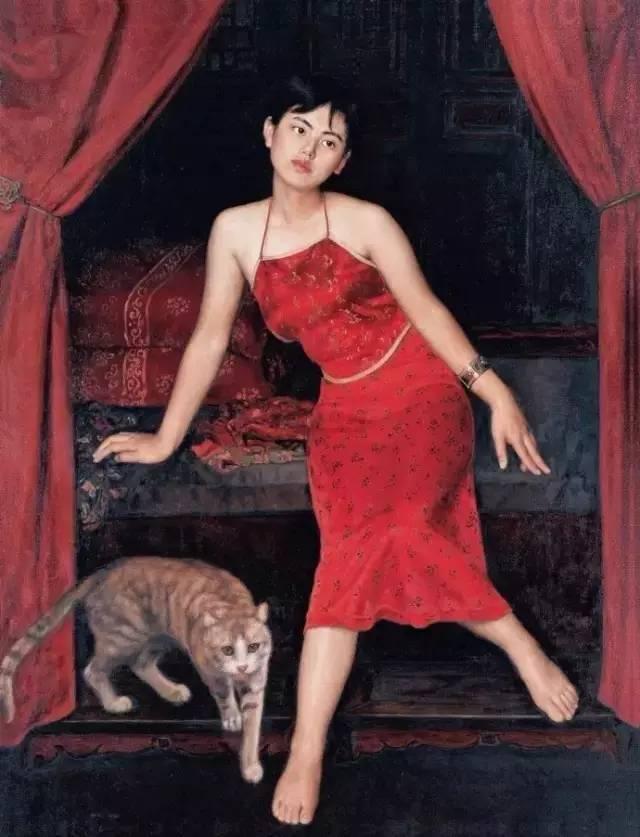 静物前的姑娘