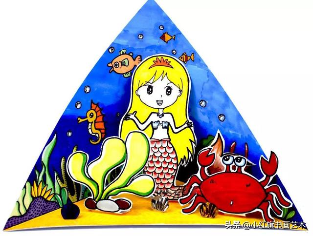儿童画作品图片一等奖美人鱼作品(儿童画美人鱼公主简笔画简单漂亮)