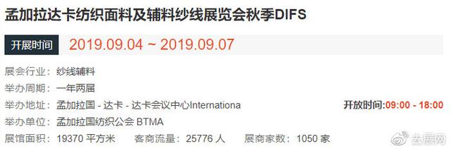 2019达卡纺织机械展