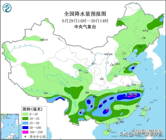 重要天气预报 今天山东等十余省份有暴雨 后期雨带逐渐北抬 全网搜