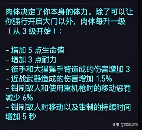 「赛博朋克2077攻略」属性技能 街头 人物全等级成长攻略-第17张图片-9158手机教程网