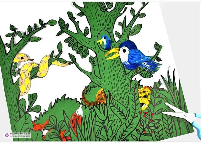 儿童画森林里的小动物(童话森林儿童画)_手工miao