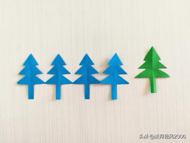 幼儿园手工，简单剪纸，用一张纸剪松树，好学又好看