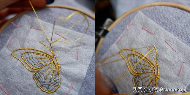 刺绣蝴蝶绣针法(刺绣针法教程刺绣蝴蝶)