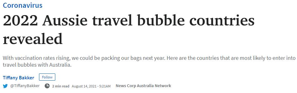 澳洲公布2022互通国家：对中国旅游业的需求仍然很高