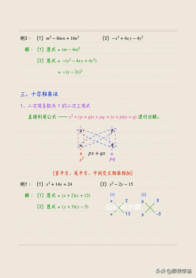 初中数学因式分解的九大常用方法