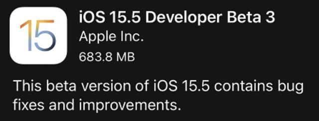 刚刚！苹果发布 iOS 15.5 bata3 测试版