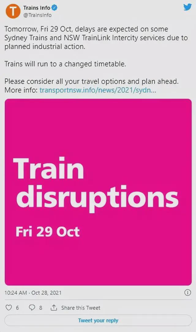 下周，悉尼火车司机将举行大罢工，数千通勤者或受影响