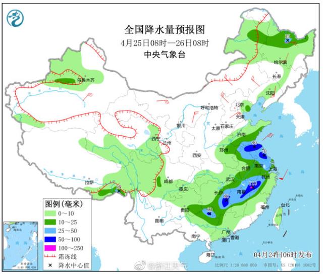 今天傍晚中到大雨局部暴雨来袭 冷暖大反转也在候场 浙江天气预报