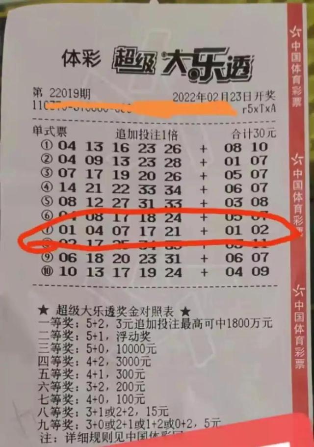 中奖彩票曝光 山东一彩民擒获大乐透1791万巨奖 仅花费了30元 新闻时间