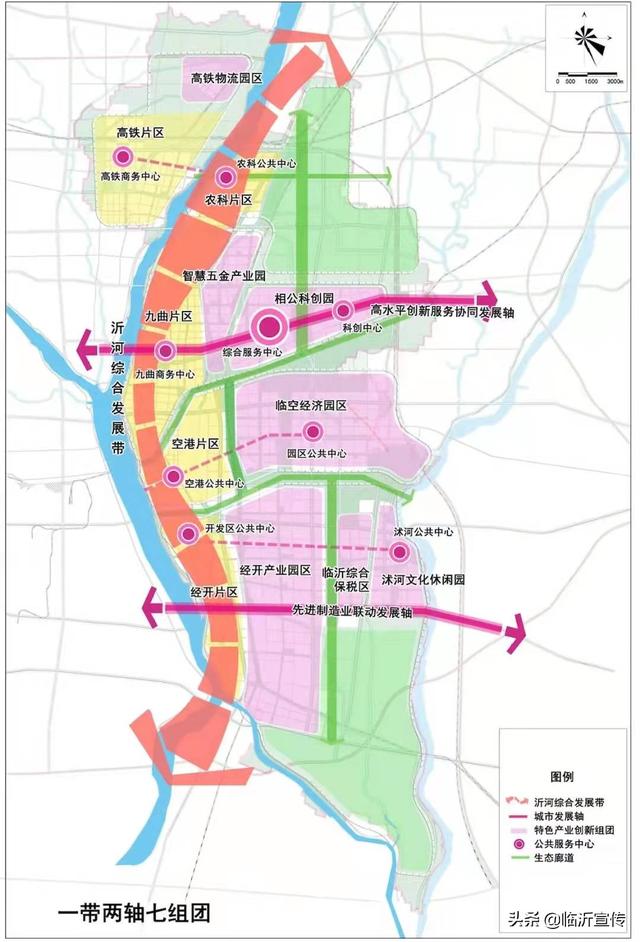 南至分沂入沭水道临沂临港产业规划图,西至沂河及白沙埠镇西临沂