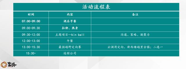 公司團建策劃模板