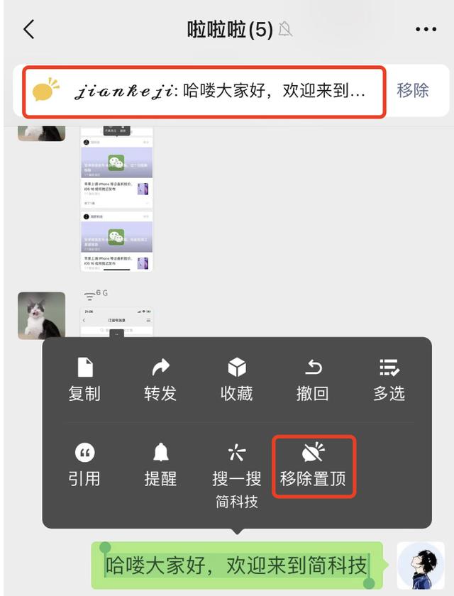 [熏衣草软件]，微信首页置顶文字