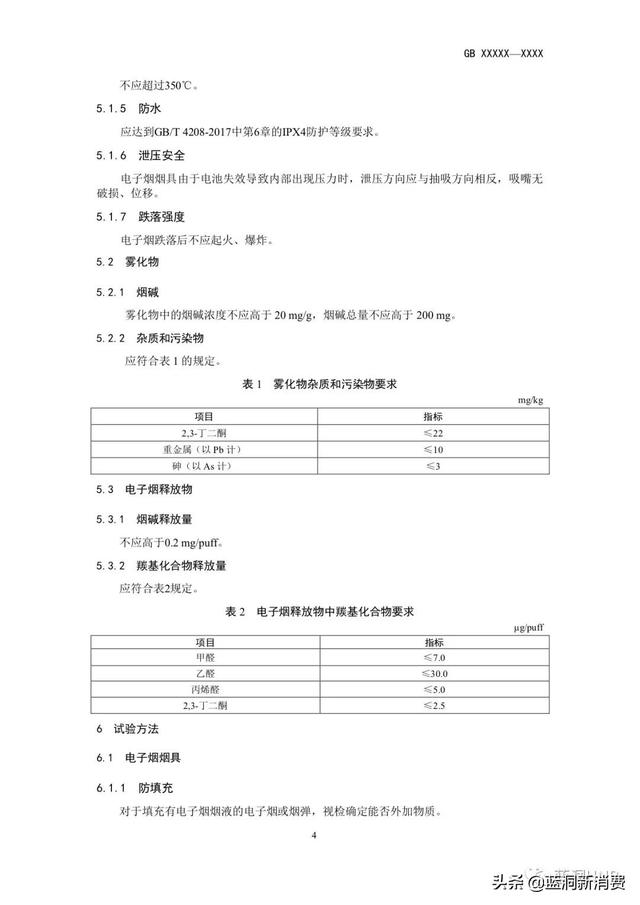 强制性电子烟国标征求意见稿发布：尼古丁含量不高于20mg/g