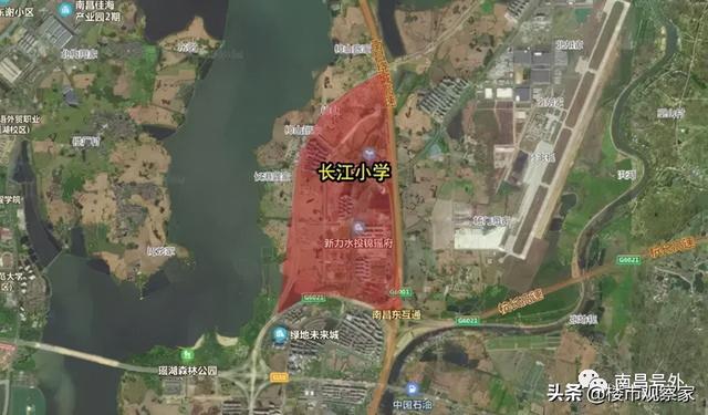 南昌航空城南昌高新区航空城金融片区九年制学瑶湖岛2030规划图