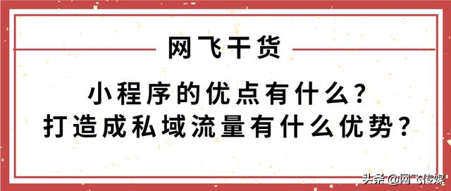 网飞干货：小程序的优点有什么？打造成私域流量有什么优势？