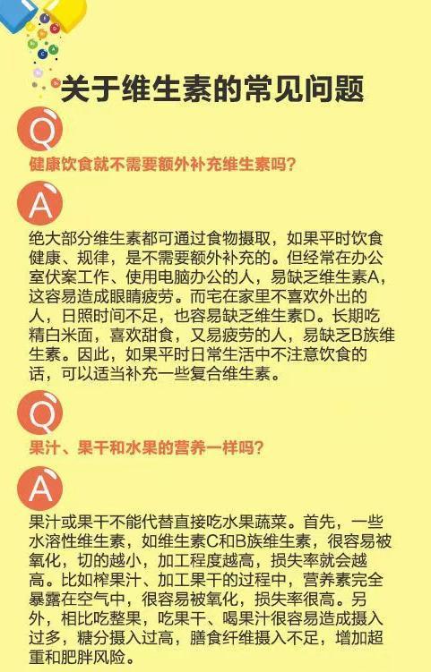 如何判断缺哪种维生素？维生素不能随便吃，请收好这张健康指南表