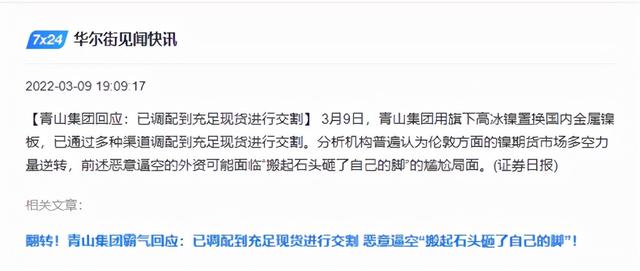太疯狂了！外资史诗级围剿，中国镍王神奇反杀
