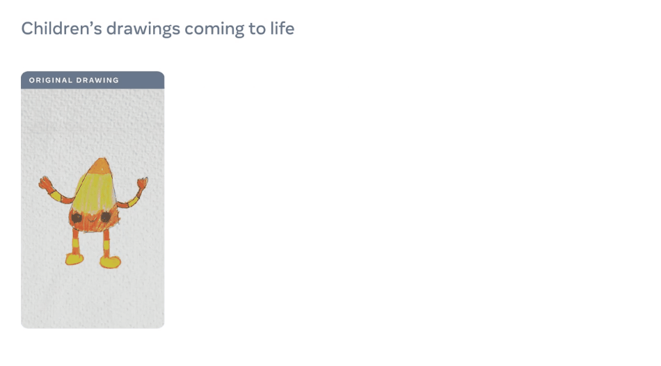 纸片人「活」了！Meta  AI新作：只需几分钟，手绘小人有了灵魂