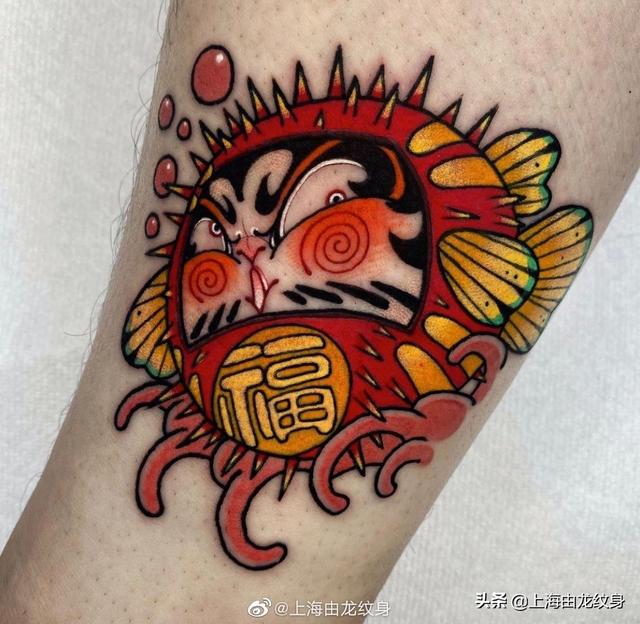 达摩不倒翁纹身图案