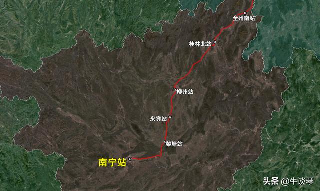 K2388次列车运行线路图，吉林长春开往广西南宁