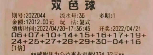 99倍剑指5.0亿巨奖！双色球第22044期晒票，繁华过后终将是落幕