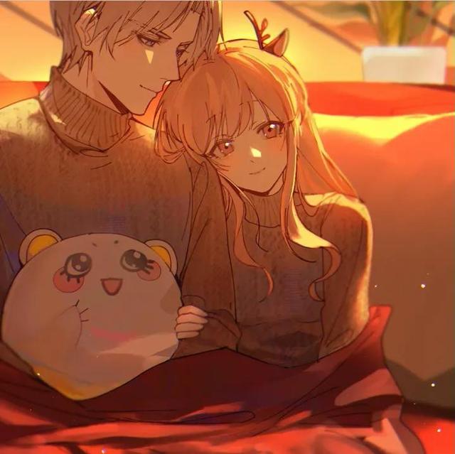 漫画情头：时光很匆忙，别错过落日与夕阳