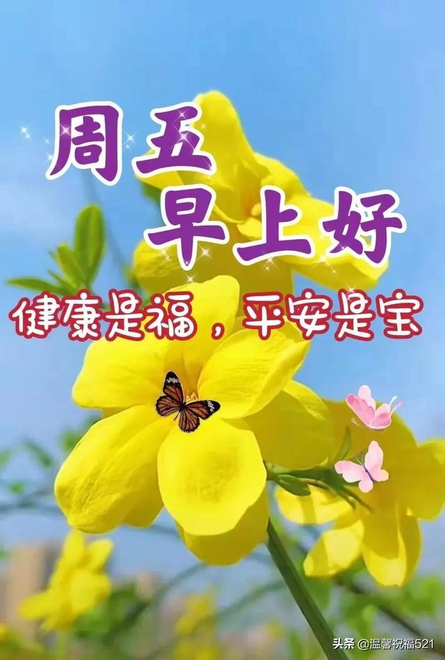 4月8日星期五早上好问候 动态表情图片最美 早安问候图片文字温暖插图