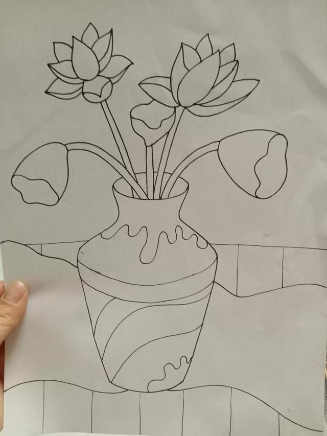 线描画花和花瓶(花瓶中的花怎么画线描画)-锐牛沃德讯息网