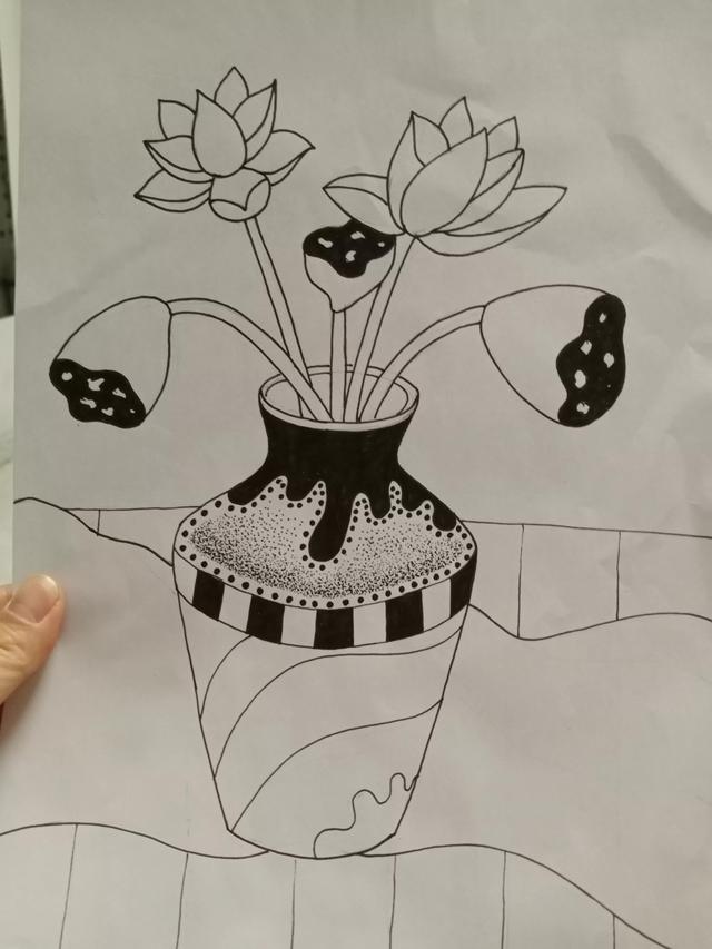 线描画花瓶 儿童图片