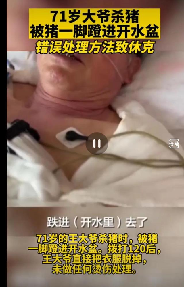 #大爷杀猪被猪一脚蹬进开水盆#