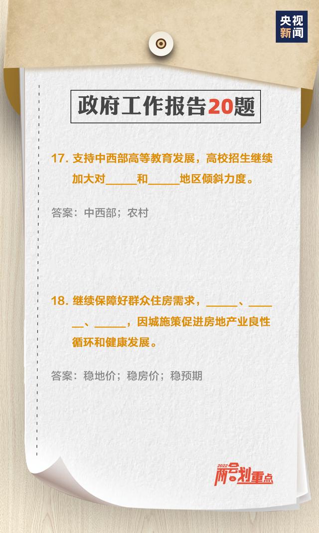 转存测试！政府工作报告20题