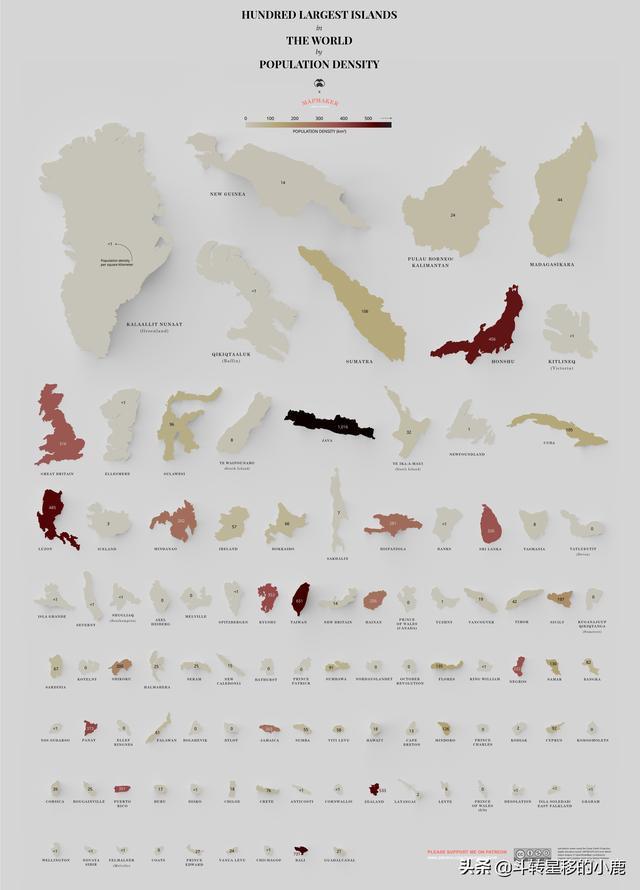 世界上最大的 100 個島嶼
