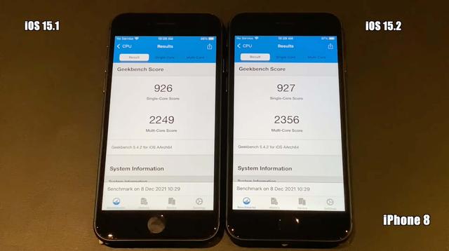 iOS15.2 正式版流畅度整体提升明显！性能测试比较稳定